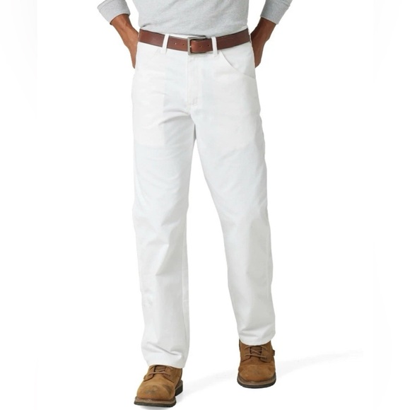 Wrangler Workwear Painters Pants Relaxed Fit Men's 42x32 White Tool Pockets NWT - Picture 1 of 7